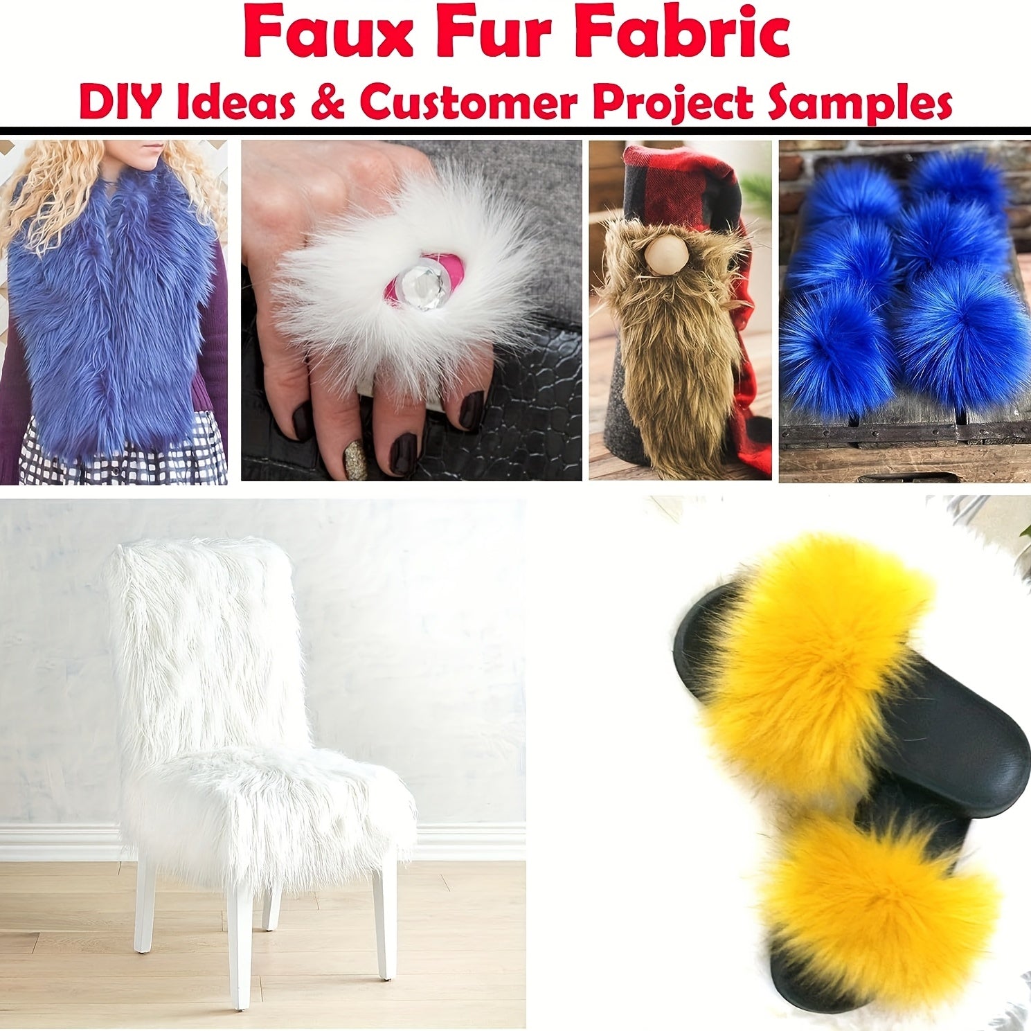 1pc, Half Yard Faux Fur | 45.72cm X 160.02cm Inch | DIY Projects, Craft Supply, Costume, Decoration, Upholstery - 
