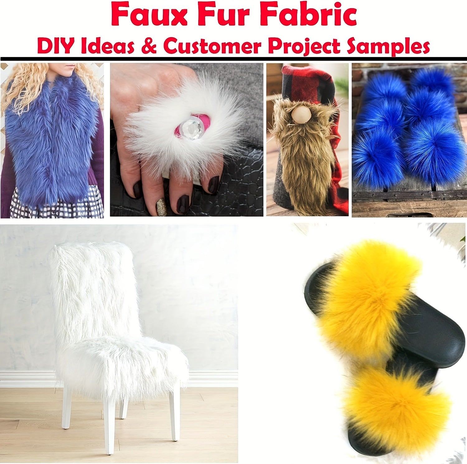 1pc, Half Yard Faux Fur | 45.72cm X 160.02cm Inch | DIY Projects, Craft Supply, Costume, Decoration, Upholstery - 