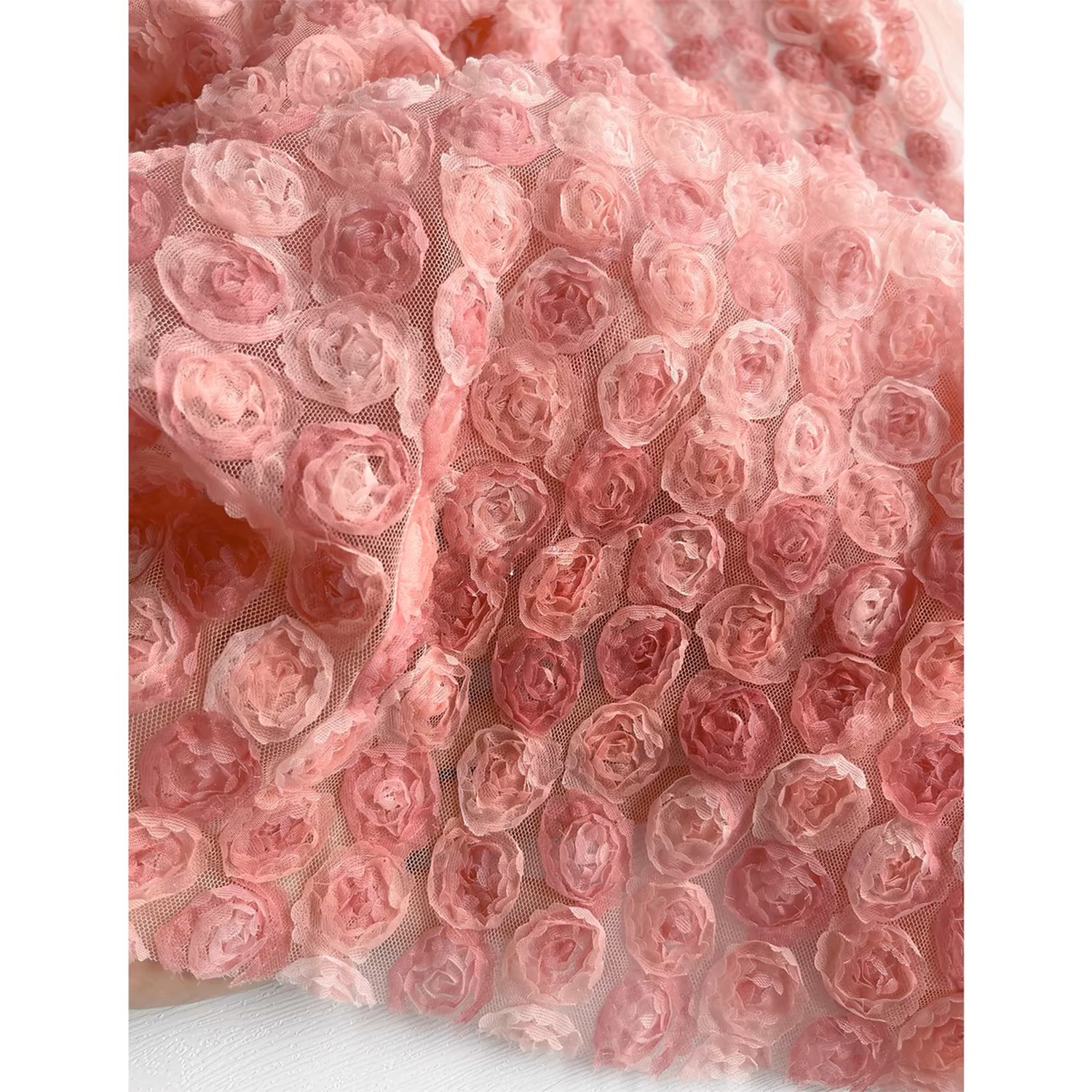 Rose Lace Embroidery Fabric, Designer Fabrics