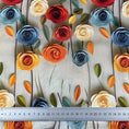 Load image into Gallery viewer, 3D Blooming Flowers Cotton Floral Print Pattern Fabric - 
