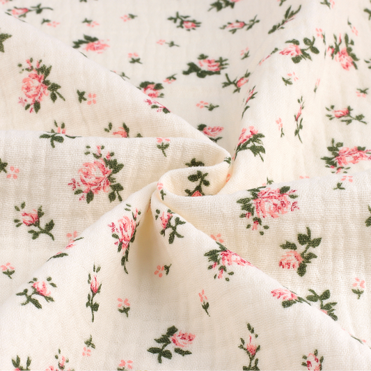 Floral Cotton Gauze by the Yard
