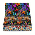 Load image into Gallery viewer, 4pcs/set 19.68x17.7inch(50x45cm) Butterfly Flowers Imitation 3D Embroidery Digital Print Precut Quilting Fabric Fat Quarter Fabric Bundle, Polyester Quilting Squares for Patchwork, DIY Crafts Projects, DIY Wallet Making - 
