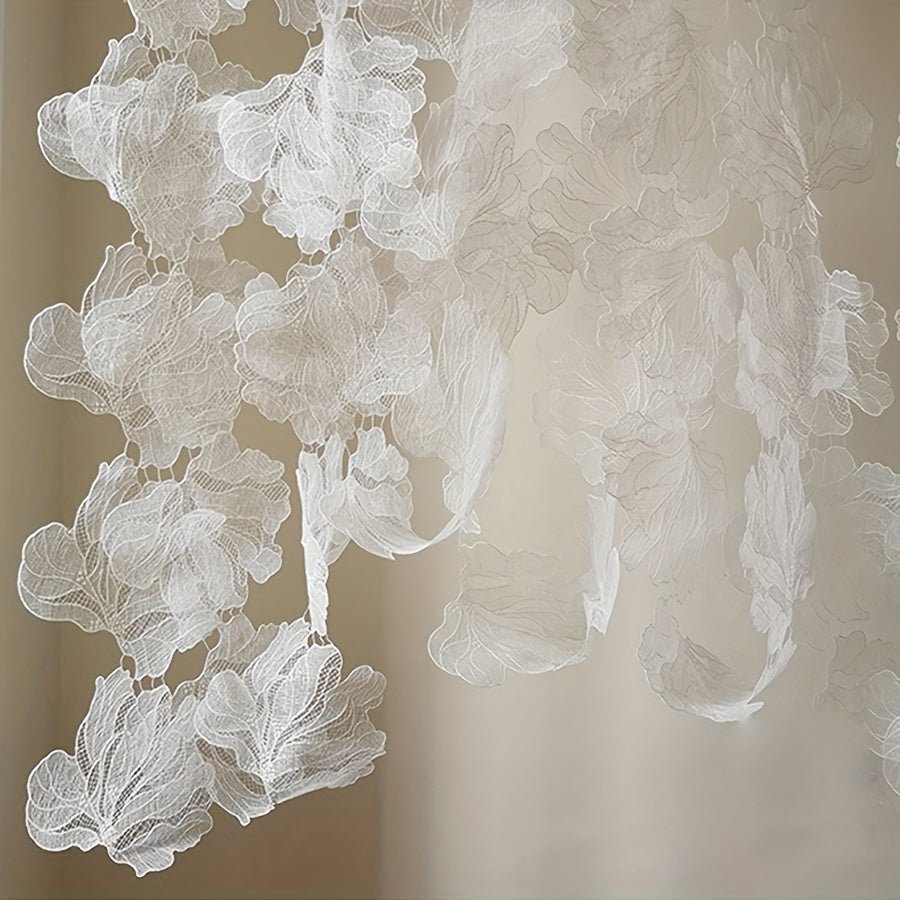 5 White Simple and Atmospheric Flower Lace Patchwork Fabric Decoration - 
