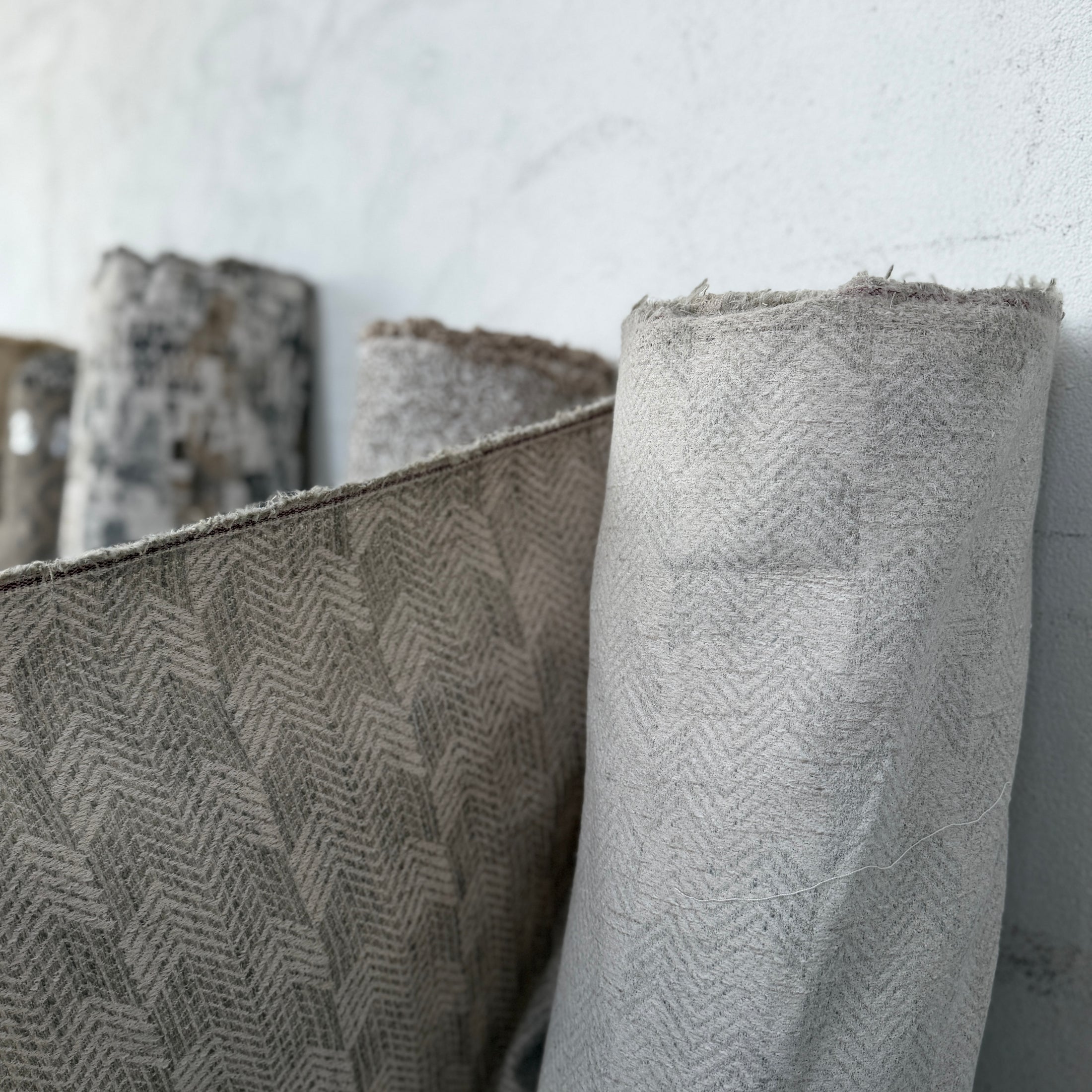 Grey Herringbone Jacquard Upholstery Fabric