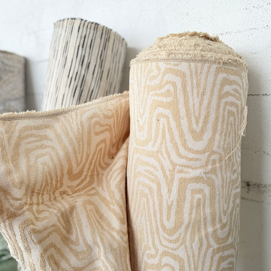 Cream Beige Marble Jacquard Upholstery Fabric
