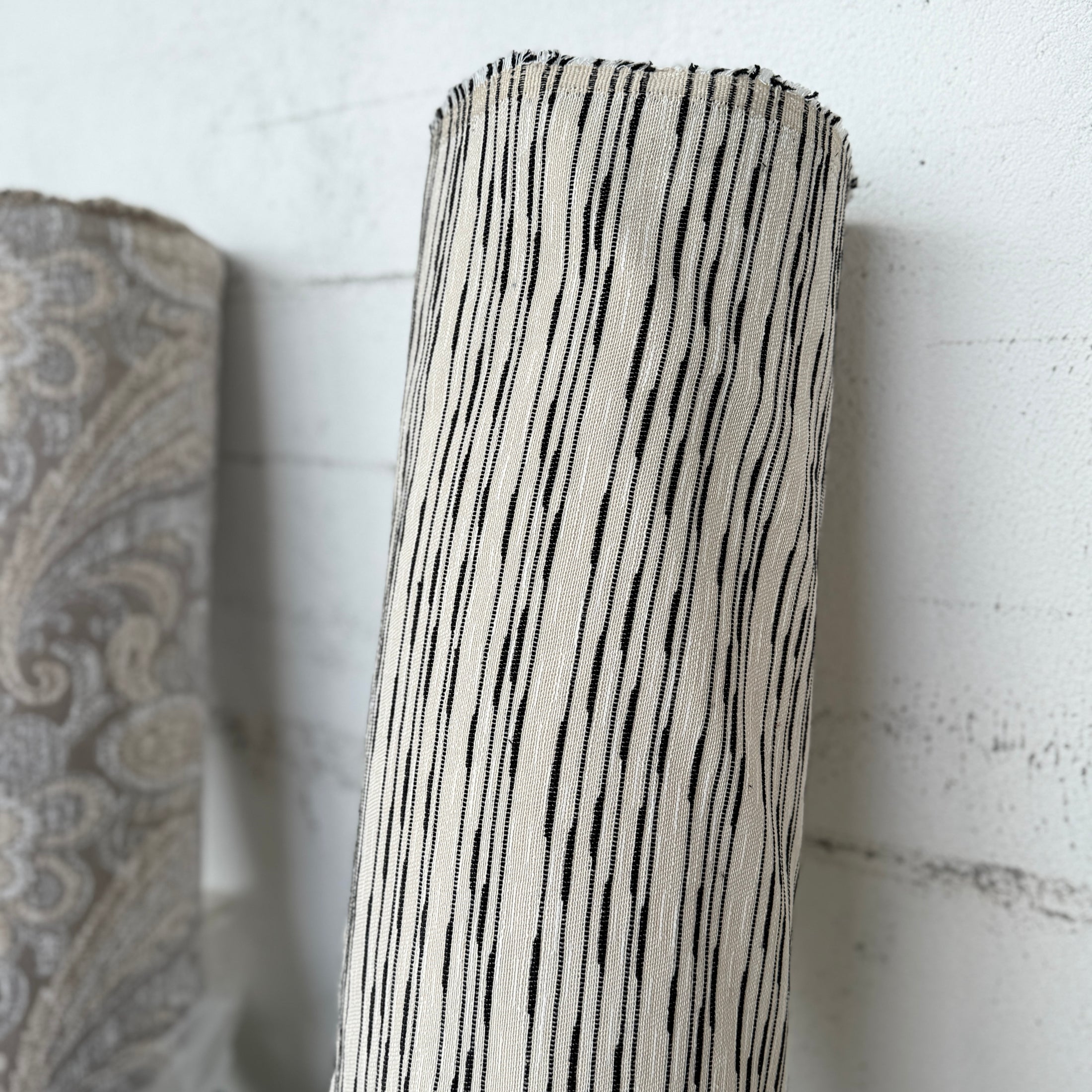 Black and White Stripe Jacquard Upholstery Fabric