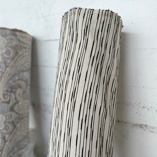 Black and White Stripe Jacquard Upholstery Fabric