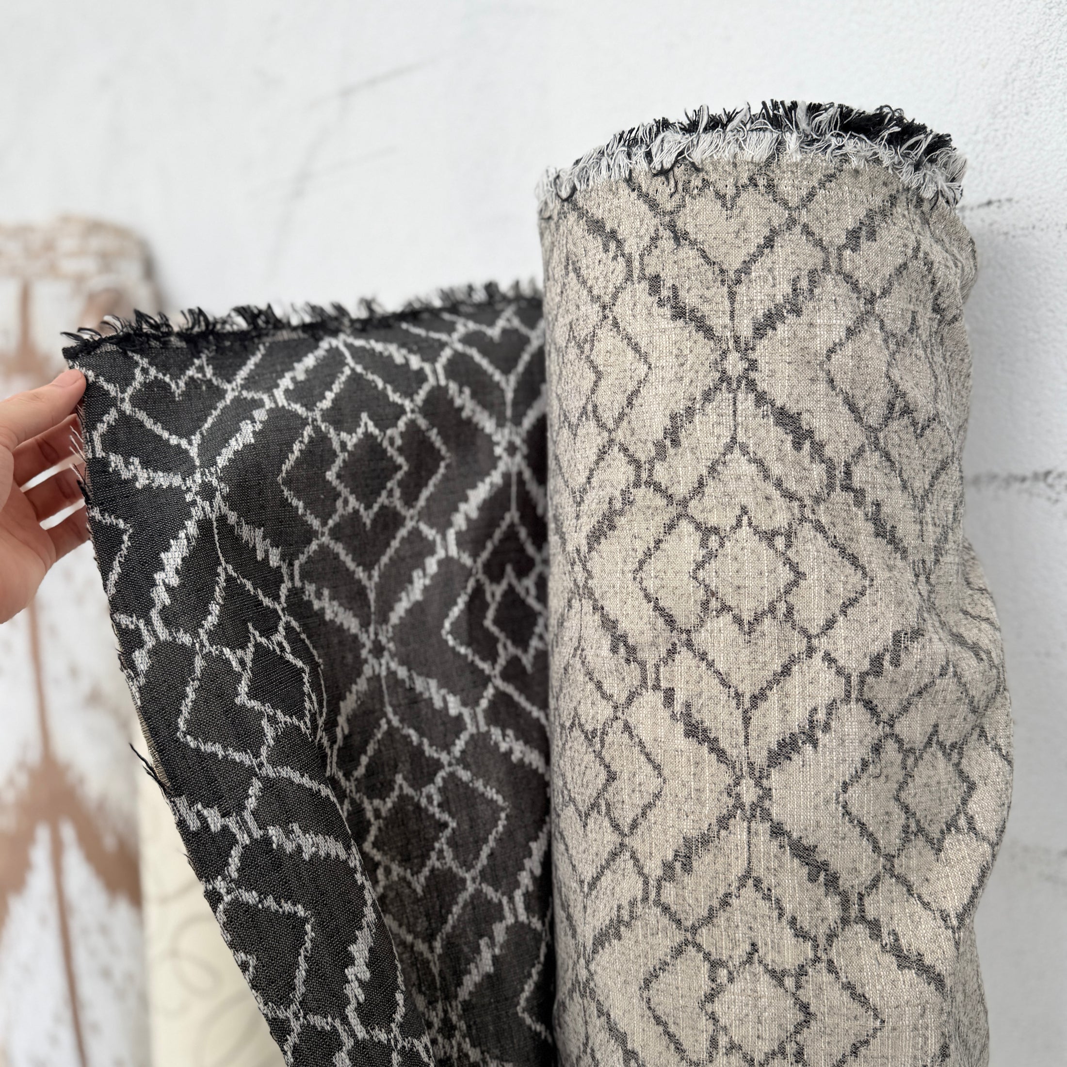 Double-Sided Diamond Lattice Jacquard Fabric