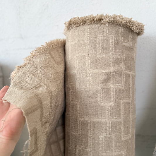 Geometric Key Jacquard Upholstery Fabric