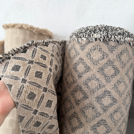 Vintage Diamond Lattice Jacquard Upholstery Fabric