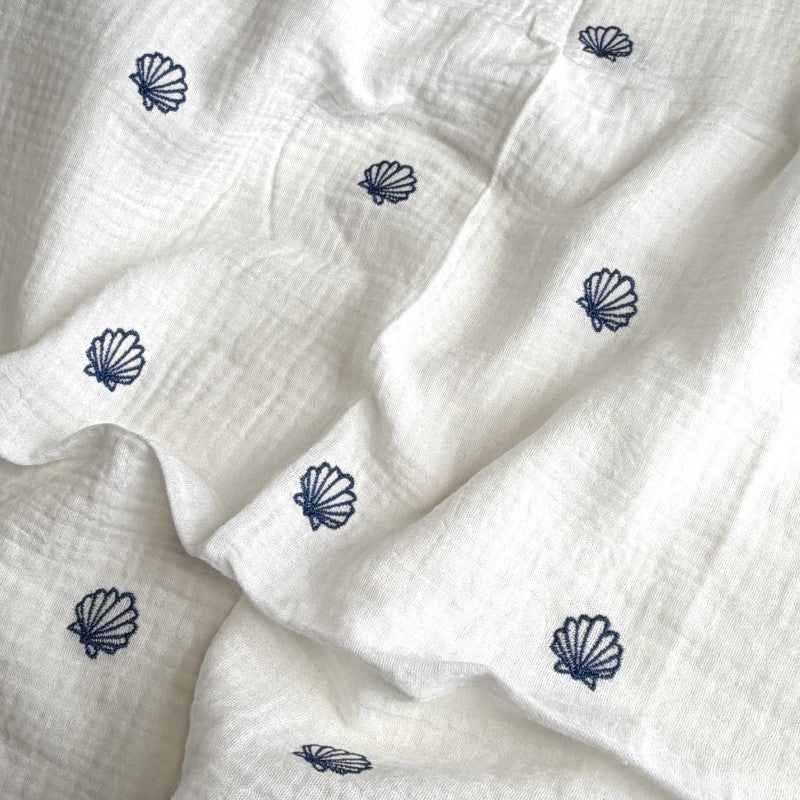 Embroidered Cotton Double Gauze Fabric