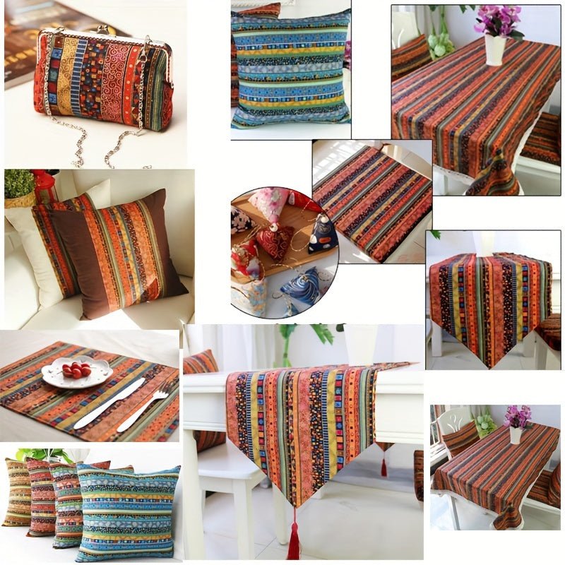 African Ethnic Style Printed Cotton Fabric, Geometric Pattern - 