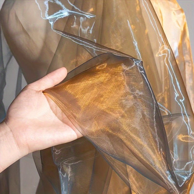 Antique Bronze & Golden Gradient Sheer Mesh Tulle Fabric - 