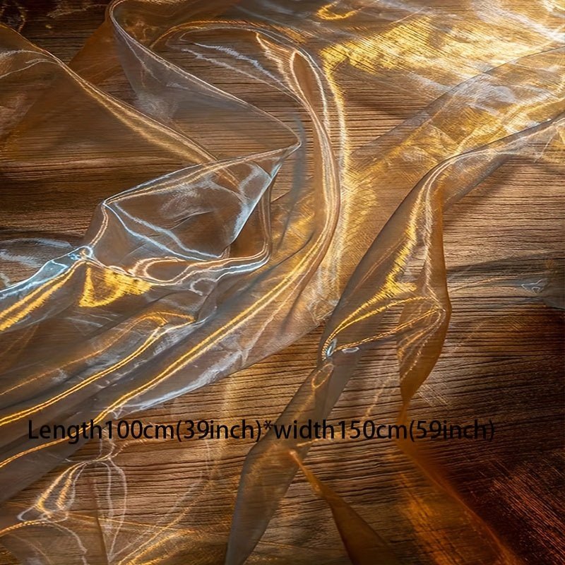 Antique Bronze & Golden Gradient Sheer Mesh Tulle Fabric - 