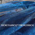 Load image into Gallery viewer, Blue Metallic Fabric, Handmade DIY Fabric Diy Tulle For Sewing Apparel Costumes Craft - 

