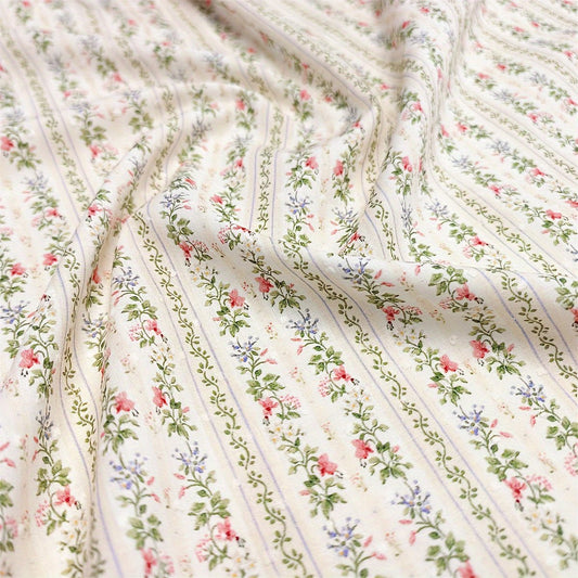 Cotton Floral Print Fabric, Pastoral Style - 