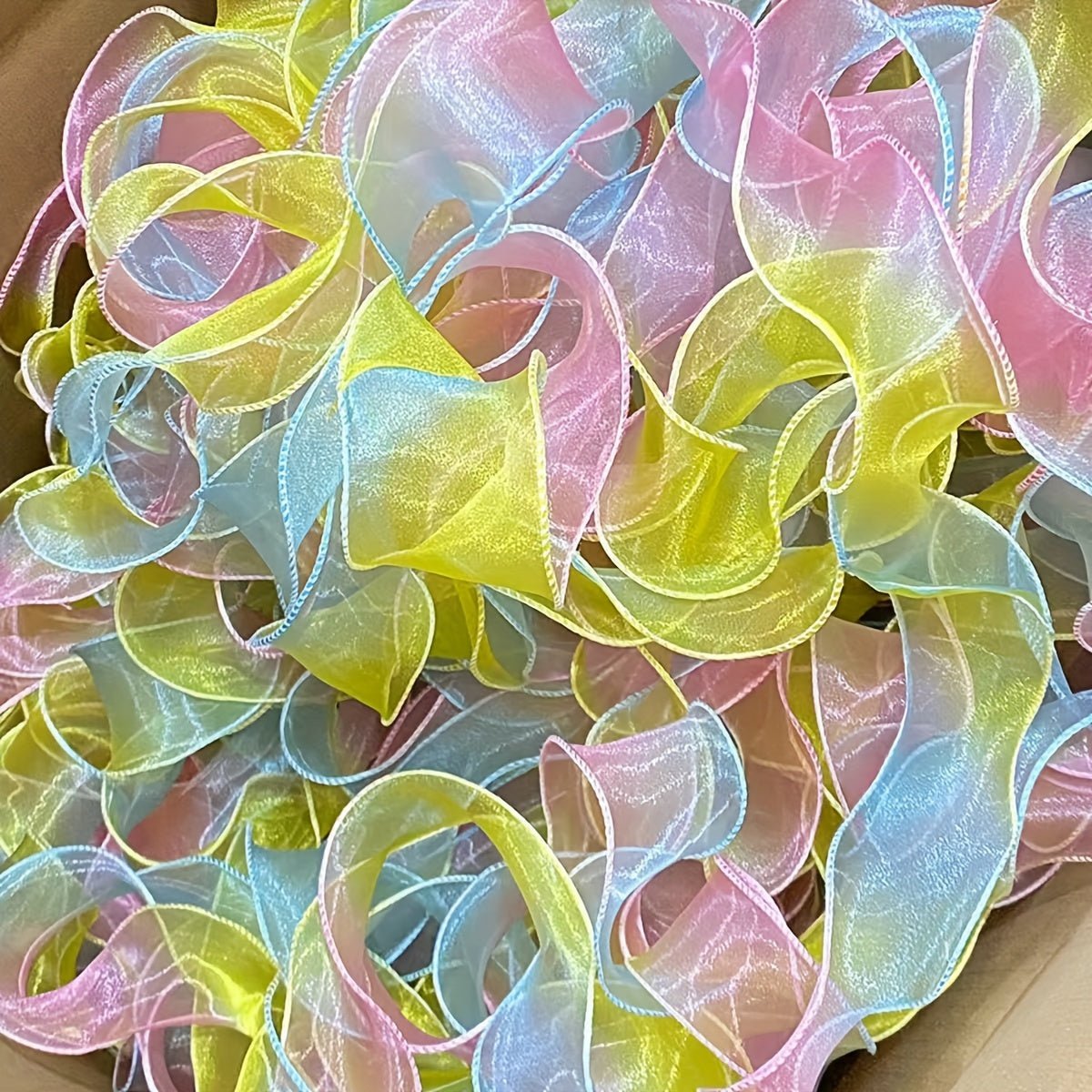 Creative, Rainbow Gradient Organza Ribbon, 6cm Wide - 5 Yards Roll for Crafts, Gift Wrapping & Decorative Packaging Accessories, Ribbon for Crafts - 