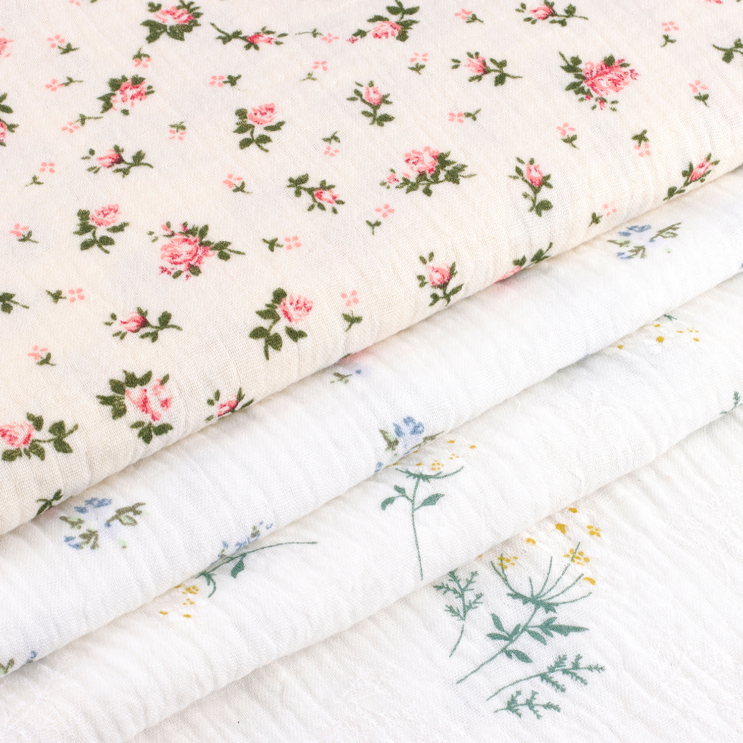 Floral Cotton Double Gauze – 3-Yard Cut - product view 3