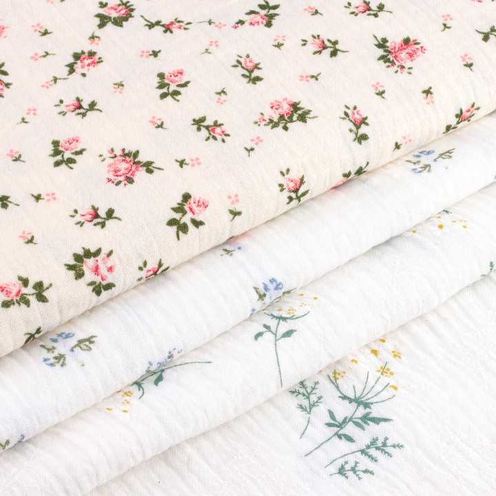 Floral Cotton Double Gauze – 3-Yard Cut - product view 3