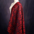 Load image into Gallery viewer, Elegant Deep Red, Black, White And Pink 3D Rose Jacquard Fabric - 
