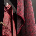 Load image into Gallery viewer, Elegant Deep Red, Black, White And Pink 3D Rose Jacquard Fabric - 
