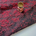 Load image into Gallery viewer, Elegant Deep Red, Black, White And Pink 3D Rose Jacquard Fabric - 
