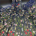 Load image into Gallery viewer, Elegant Floral Embroidery Tulle Fabric, Perfect for DIY Crafts, Home Decor, and Sewing Projects - 
