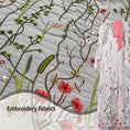 Load image into Gallery viewer, Elegant Floral Embroidery Tulle Fabric, Perfect for DIY Crafts, Home Decor, and Sewing Projects - 
