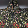 Load image into Gallery viewer, Elegant Floral Embroidery Tulle Fabric, Perfect for DIY Crafts, Home Decor, and Sewing Projects - 
