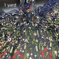 Load image into Gallery viewer, Elegant Floral Embroidery Tulle Fabric, Perfect for DIY Crafts, Home Decor, and Sewing Projects - 
