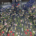 Load image into Gallery viewer, Elegant Floral Embroidery Tulle Fabric, Perfect for DIY Crafts, Home Decor, and Sewing Projects - 
