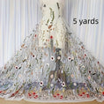 Load image into Gallery viewer, Elegant Floral Embroidery Tulle Fabric, Perfect for DIY Crafts, Home Decor, and Sewing Projects - 
