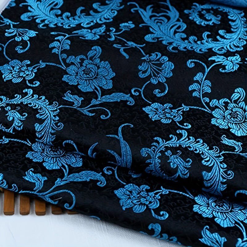 Elegant Jacquard Satin Damask Fabric by the Yard - 100% Polyester Pre - cut Floral Upholstery & Fashion Material, Machine Washable, 150gsm - 