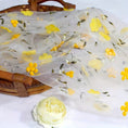 Load image into Gallery viewer, Floral Embroidered Tulle Fabric - Soft, Sheer, and Perfect for DIY Dresses, Wedding Gowns, Curtains, Tablecloths, and Handbags - 
