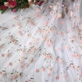 Load image into Gallery viewer, Floral Embroidered Tulle Fabric - Soft, Sheer, and Perfect for DIY Dresses, Wedding Gowns, Curtains, Tablecloths, and Handbags - 
