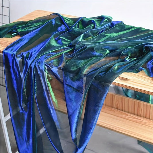 Gradient Two - Tone Laser Texture See - Through Mesh Fabric - 