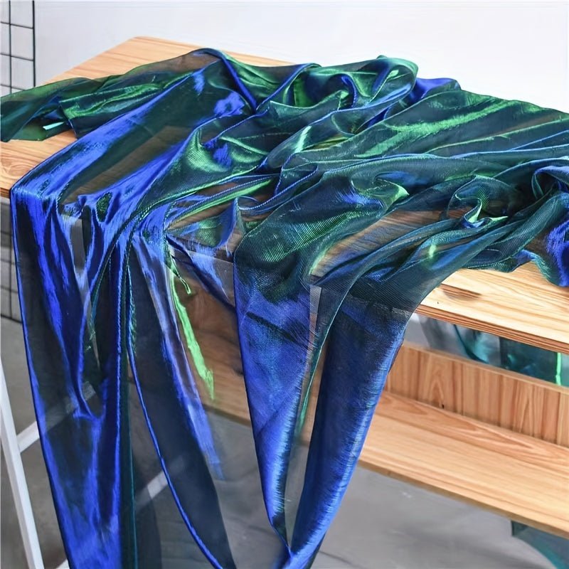 Gradient Two - Tone Laser Texture See - Through Mesh Fabric - 