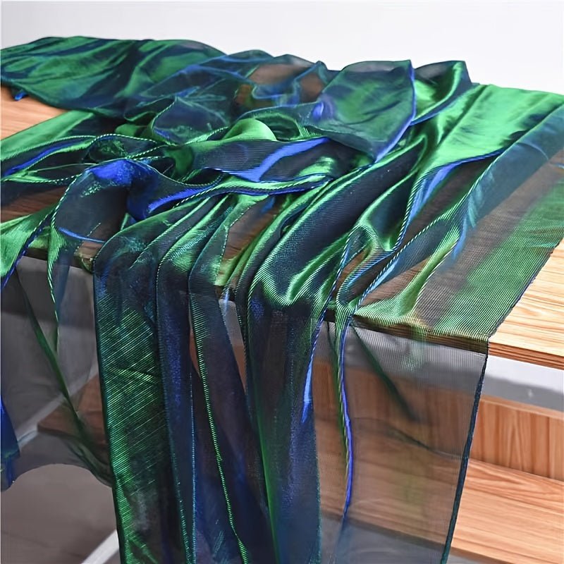 Gradient Two - Tone Laser Texture See - Through Mesh Fabric - 