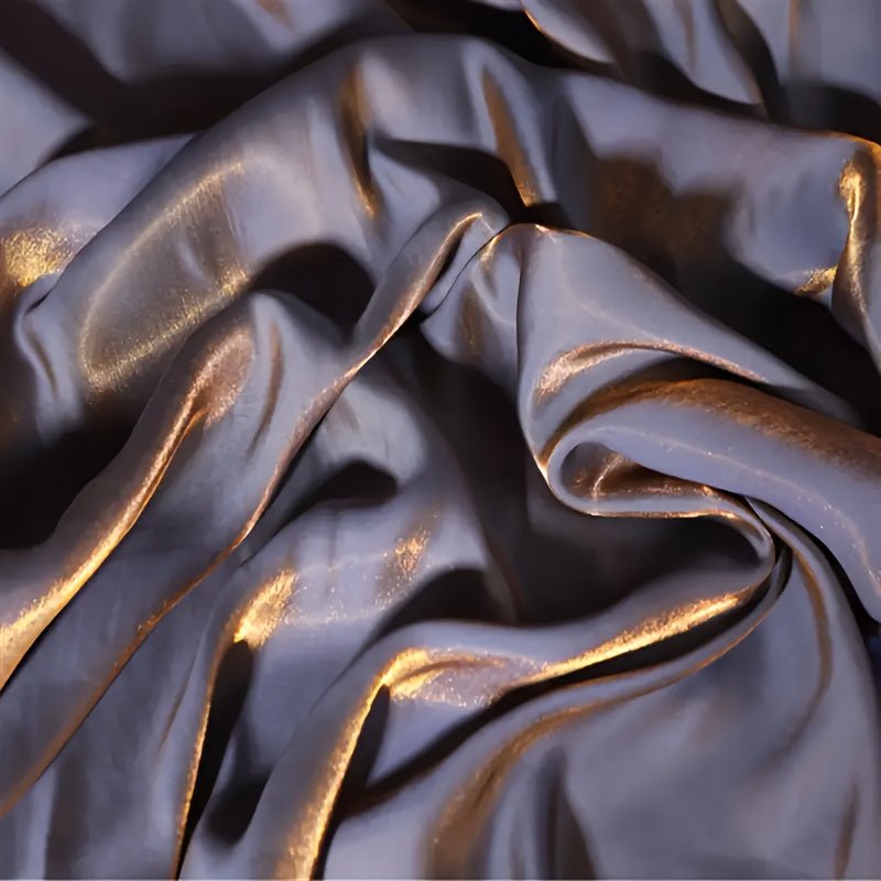 Gray - Golden Two - color Shiny Fabric - 