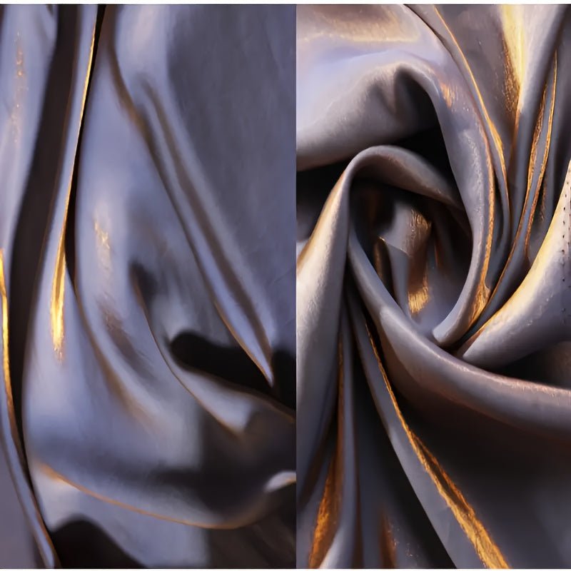 Gray - Golden Two - color Shiny Fabric - 