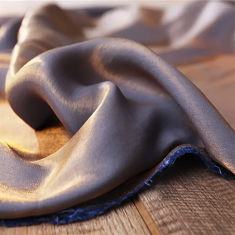 Gray - Golden Two - color Shiny Fabric - 