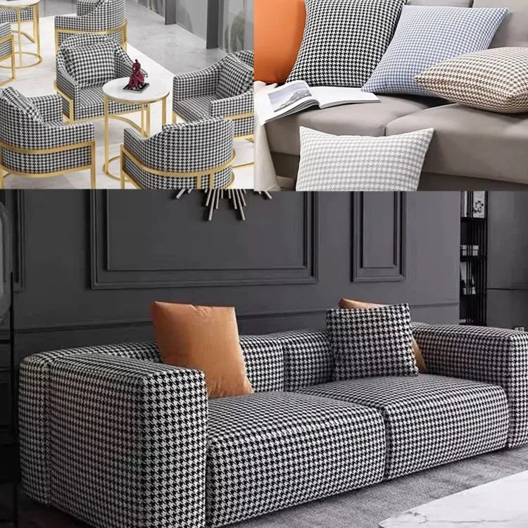 Lasilk Fabric Houndstooth Pattern Upholstery Fabrics - 