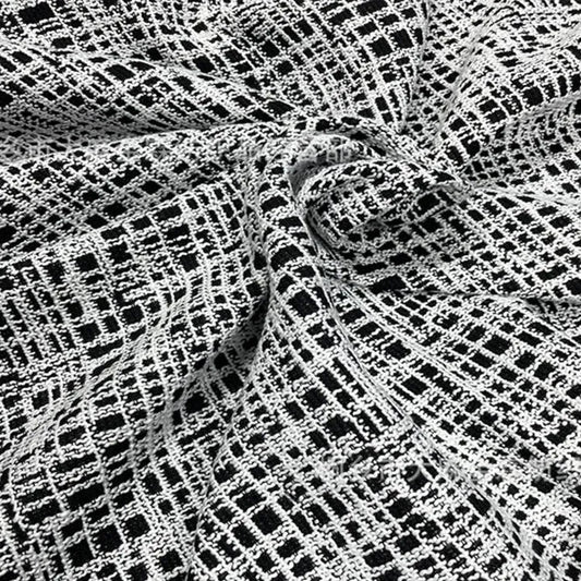 LasilkFabric Luxury High - end Collection Black and White Textured Upholstery Fabric - 