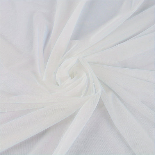Lightweight Sheer Power Mesh Fabric - 4 - Way Stretch, Nylon Spandex Blend, 152.4cm Wide, Machine Washable - Ideal for DIY Crafts & Sewing Projects - 