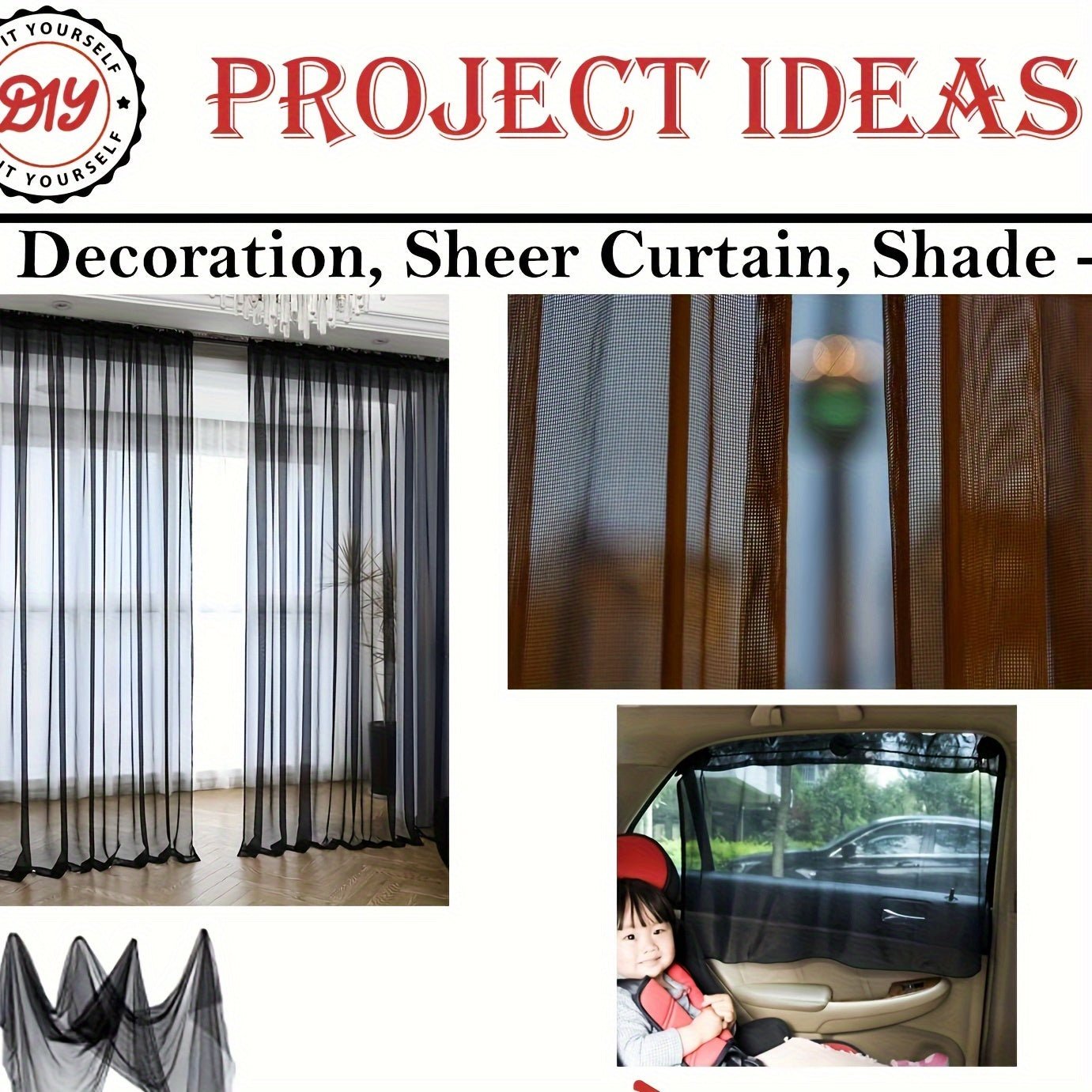 Lightweight Sheer Power Mesh Fabric - 4 - Way Stretch, Nylon Spandex Blend, 152.4cm Wide, Machine Washable - Ideal for DIY Crafts & Sewing Projects - 