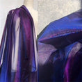 Load image into Gallery viewer, Luxurious Purple & Blue Ombre Shiny Laser Illusion Lace Mesh Tulle Fabric - 
