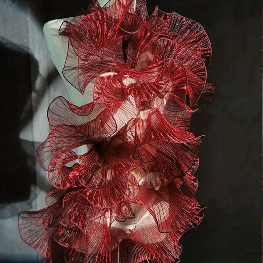 Mermaid Magic Yarn Gradient Ruffled Three - dimensional Pleats Large Lace, Fabric Decorative Sewing Accessories Clothing Accessories - 