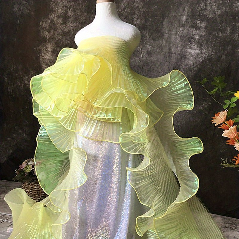 Mermaid Magic Yarn Gradient Ruffled Three - dimensional Pleats Large Lace, Fabric Decorative Sewing Accessories Clothing Accessories - 