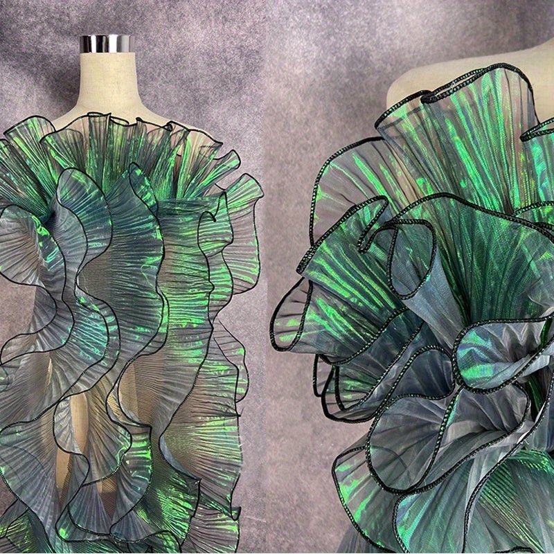 Mermaid Magic Yarn Gradient Ruffled Three - dimensional Pleats Large Lace, Fabric Decorative Sewing Accessories Clothing Accessories - 
