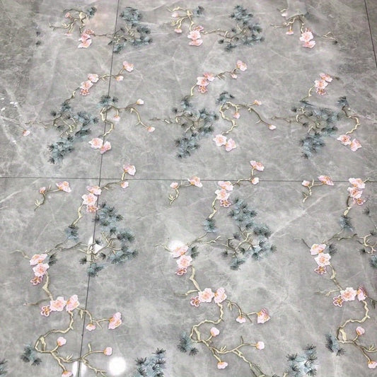 Ogensha Plum Blossom Embroidery Fabric - 